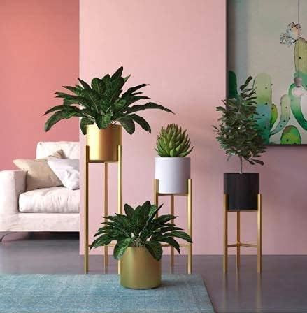Modern Metal Floor Flower Stands for Living Room Bedroom Display Plant Stand Tall Indoor Plant ...