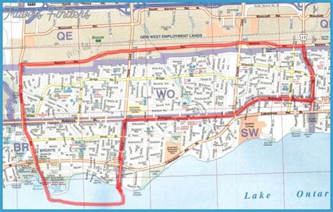 Oakville Ontario Map - Travel - Map - Vacations - TravelsFinders.Com