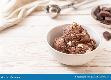 Chocolate Ice-cream with Marshmallows Stock Photo - Image of chocolate ...