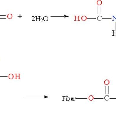 Chemical reaction between hexamethylene diisocyanate solution and... | Download Scientific Diagram