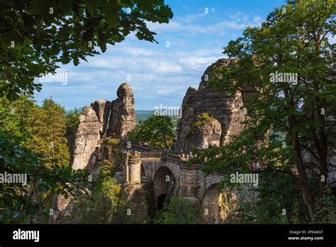 Saxon Switzerland - Bastei with Bastei bridge Stock Photo - Alamy