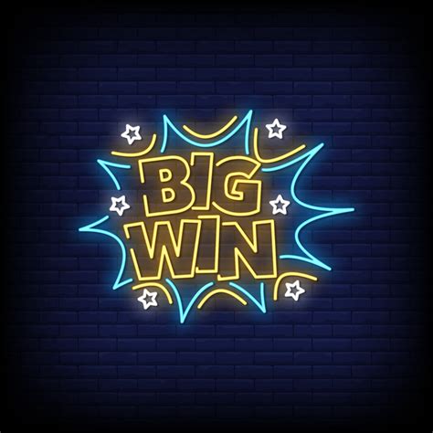 Big Win Neon Signs Style Text Vector 2418373 Vector Art at Vecteezy