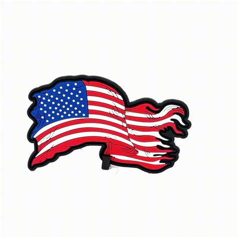 USA Waving Flag - 4 inch PVC Patch