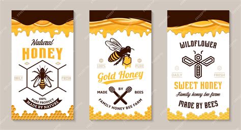 Premium Vector | Honey labels design templates.