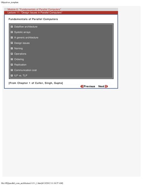 Fundamentals of Parallel Computers - Parallel Computer Architecture - Lecture Slides - Docsity