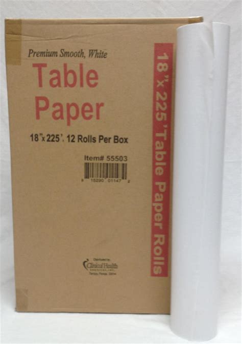 18"x225' Table paper Rolls, 12 per case