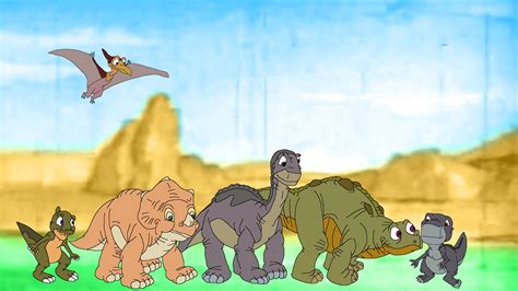 Littlefoot and his friends with Chomper by TomArmstrong20 on DeviantArt