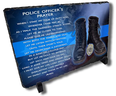 Police Officer Prayer Stone Plaque - Redeye Laserworks