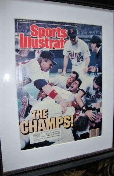 Lot of 4 Framed Sports Illustrated Magazine Covers from MN Twins World Series Championships in ...