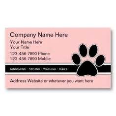 Pet Service Business Cards Grooming Style, Business Card Type