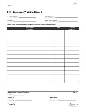 training record template word Doc Template | pdfFiller