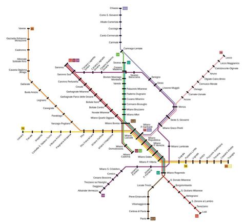 Milan train map - Milano train map (Lombardy - Italy)