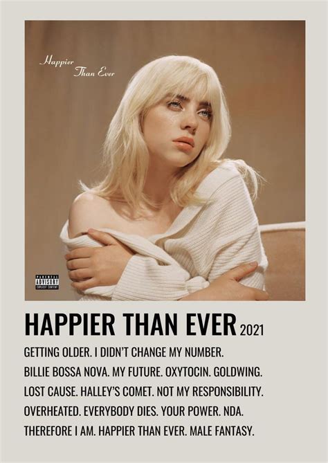 happier than ever billie eilish minimalist poster | Billie eilish ...