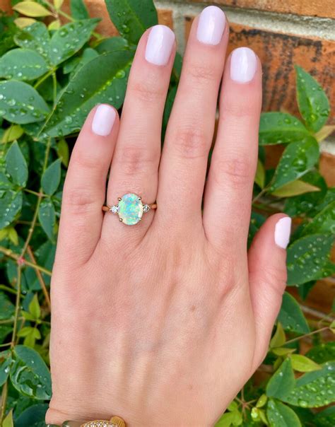 Vintage Opal Engagement Ring Natural Fire Opal Wedding Ring | Etsy