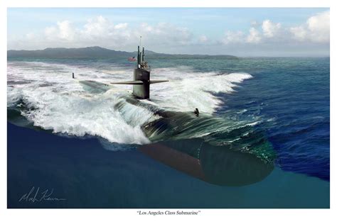 Los Angeles Class Submarine Painting by Mark Karvon