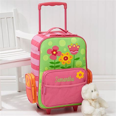 Personalized Kids Suitcases - Flowers Rolling Luggage for Girls