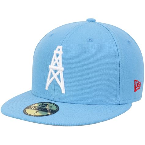 New Era Houston Oilers Light Blue Team Basic Throwback 59FIFTY Fitted Hat