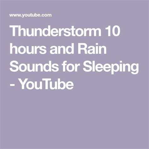 Thunderstorm 10 hours and Rain Sounds for Sleeping - YouTube | Relaxing ...