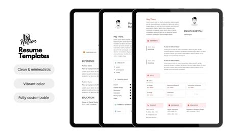 Notion Resume Templates (x3) - Personal Template