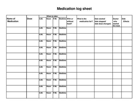 5 Best Images of Free Printable Medication Log Sheets ... | haley | Medication log, Medication ...