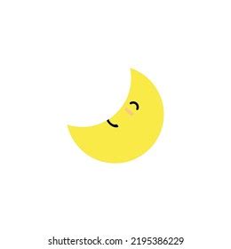 Cute Yellow Crescent Moon Emoji Face Stock Vector (Royalty Free ...