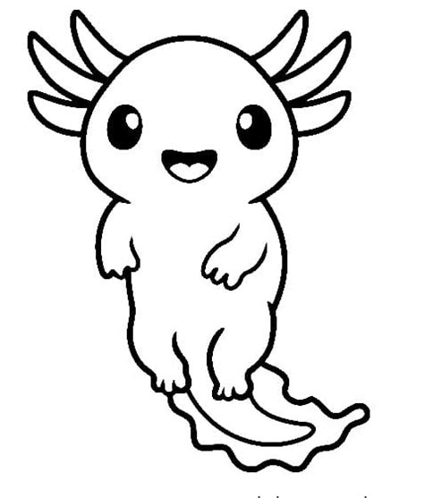 Smiling Axolotl coloring page - Download, Print or Color Online for Free