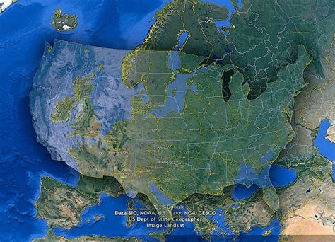 Size comparison between the U.S.A. and Europe : r/Damnthatsinteresting