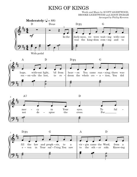 king of kings Sheet music for Piano by Hillsong Worship Official | MuseScore.com