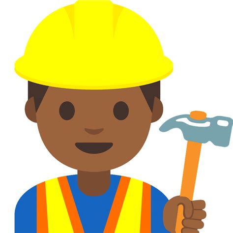 Construction worker emoji clipart. Free download transparent .PNG | Creazilla