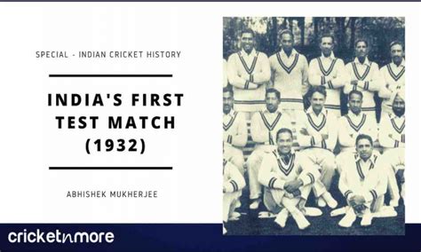 Cricket History - India's First Test Match At International Level In ...