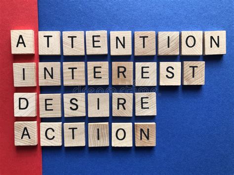 AIDA Attention Interest Desire Action Written in a Notebook Stock Image - Image of guide ...