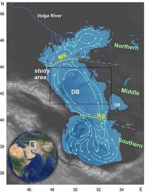 Caspian Sea Depth Map