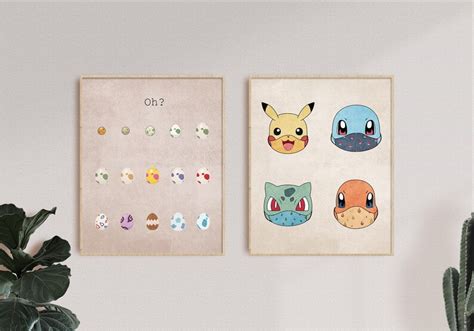 Starter Pokemon Art Print Pokemons With Masks Charmander Wall - Etsy