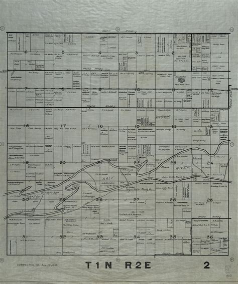 1923 Maricopa County, Arizona land ownership plat map T1N R2E | Arizona ...