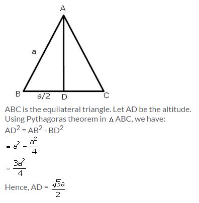 The length of an altitude of an equilateral triangle of side a is: