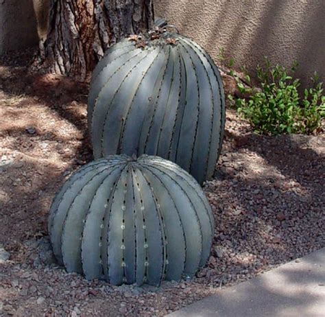 "Barrel Cactus" - Metal Sculpture by Eric Richard Cactus | Metal garden art, Metal yard art ...