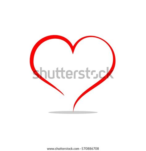 Red Line Heart Stock Vector (Royalty Free) 570886708 | Shutterstock