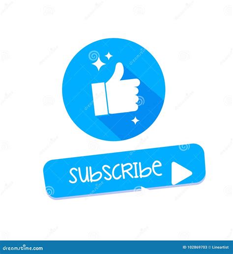 Like and Subscribe Buttons Vector Stock Illustration - Illustration of ...