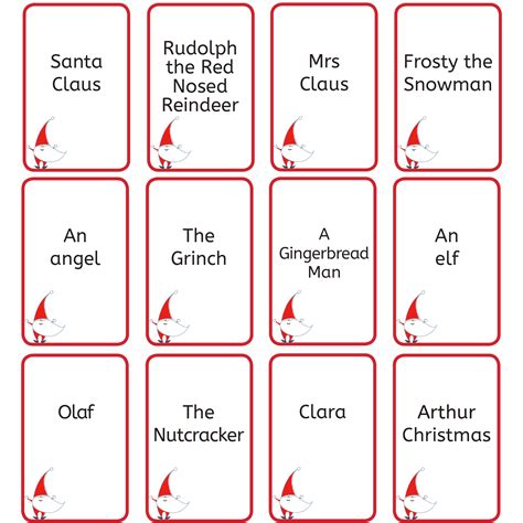 Free Printable Christmas Games: Christmas Who Am I? | Printable ...