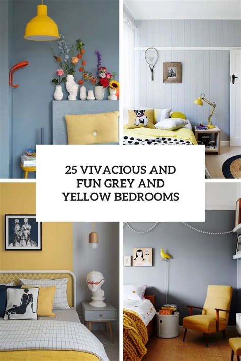 25 Vivacious And Fun Grey And Yellow Bedrooms - Shelterness