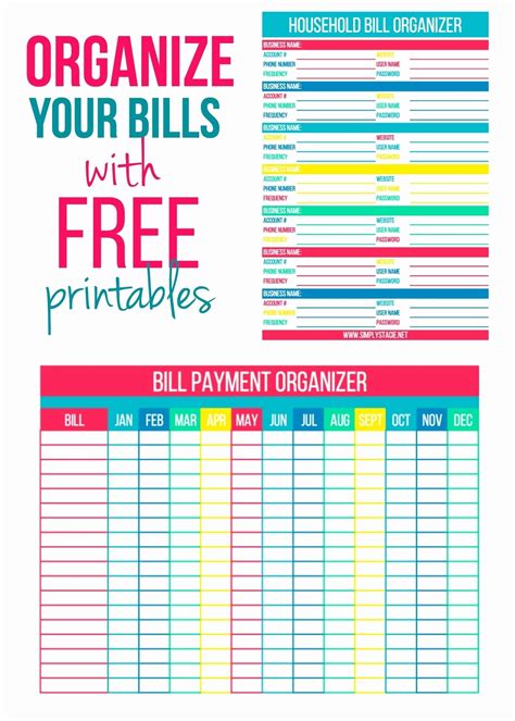 Get Free Printable Bill Payment Chart – Best Calendar Example