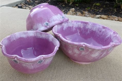 Coyote Violet with Alabaster Satin sponged on rim. Pansy Purple on medallions Pottery Ideas ...