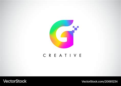 G colorful logo letter design creative rainbow Vector Image