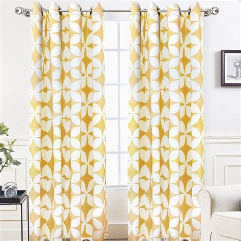 DriftAway Amelia Geo Thermal Insulated Blackout Grommet Window Curtain Panel Pair - 52" width x ...