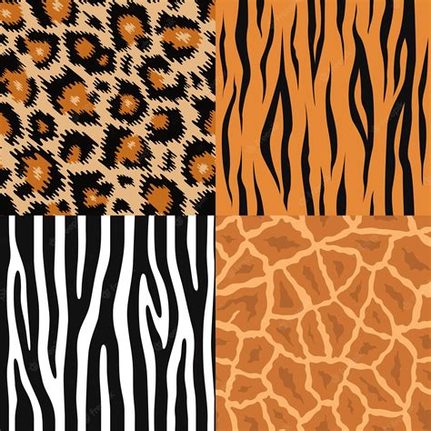 Premium Vector | Animals fur seamless patterns