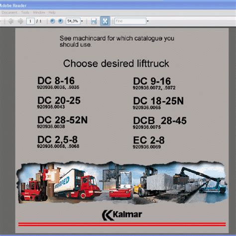 KALMAR FORKLIFT Manuals Catalogs and Instructions - Parts&Manuals