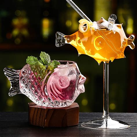 Creative Fish Shaped Cocktail Glass - 2 Patterns - ApolloBox