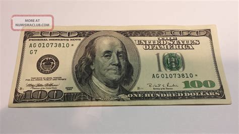 Rare Series 1996 $100 Dollar Usa Bill Star Note Us Currency Federal Reserve