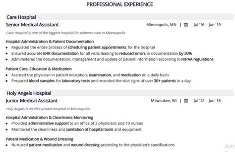 Resume Medical Assistant