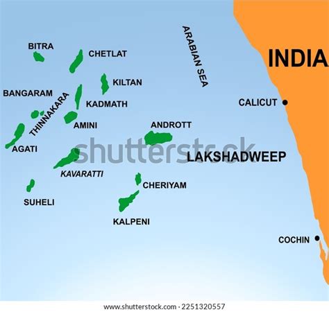 Vector Illustration Map Kavaratti Island Lakshadweep Stock, 42% OFF